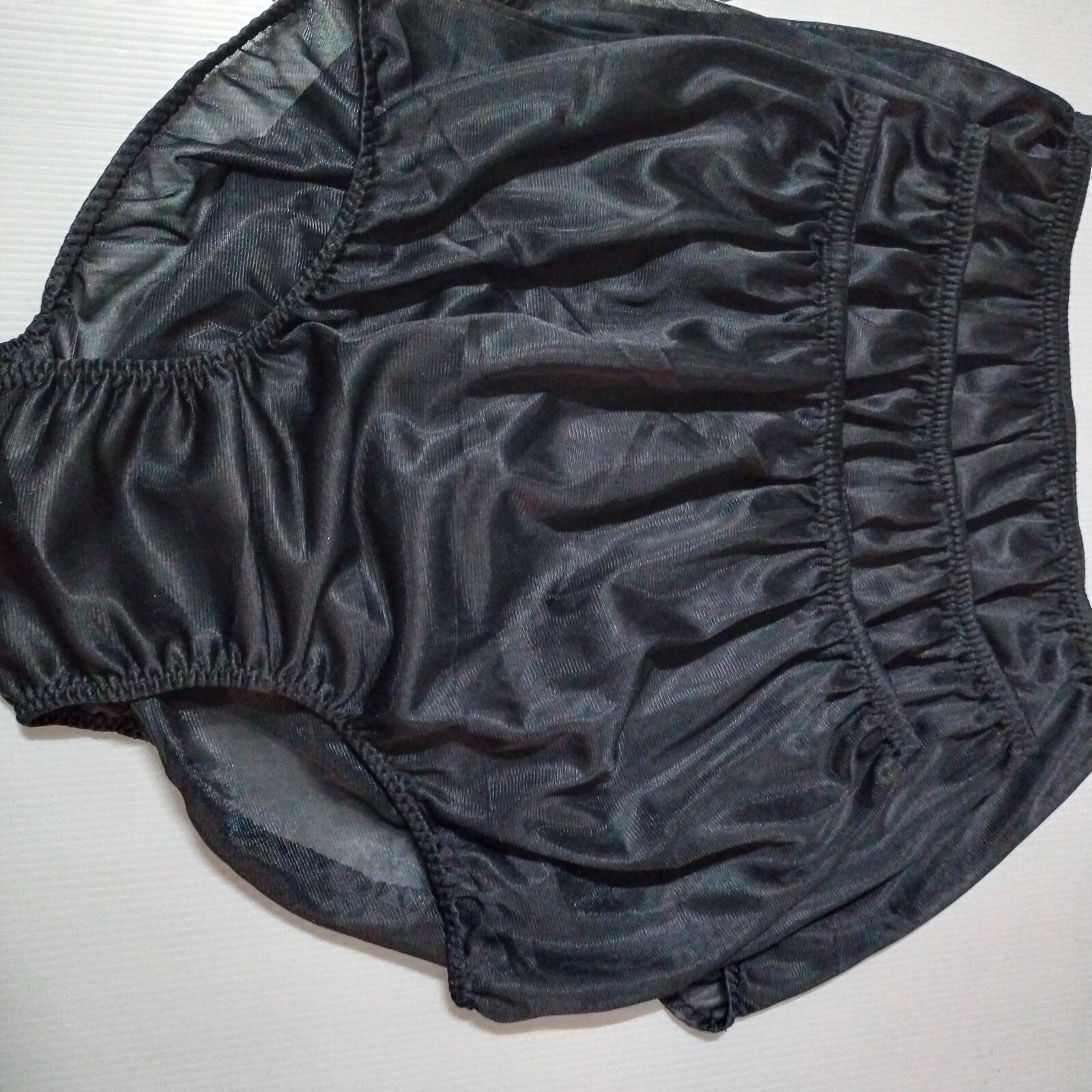 6 Nylon Panties/ High Waisted/ Double Nylon Layer Crotch/ BLack+ORANGE/ Size XL