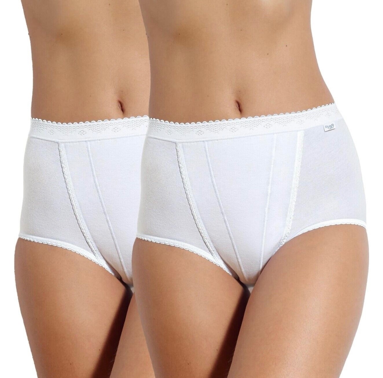 Sloggi Control Maxi Briefs White Size 22 X 2 Pairs Cotton Shaping 10005203 New