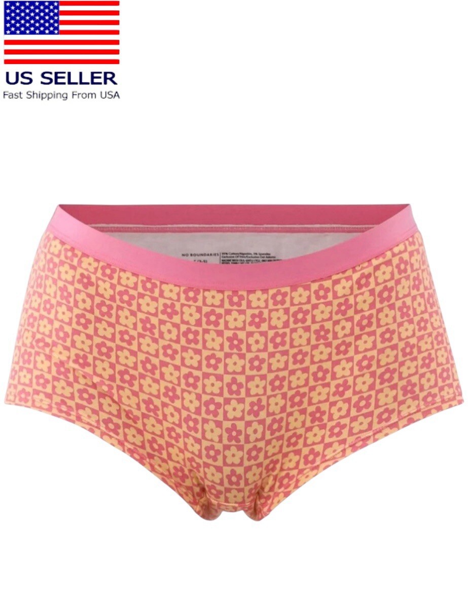 No Boundaries Women Cotton Boy shorts Panties Underwear Floral Junior Size XXL