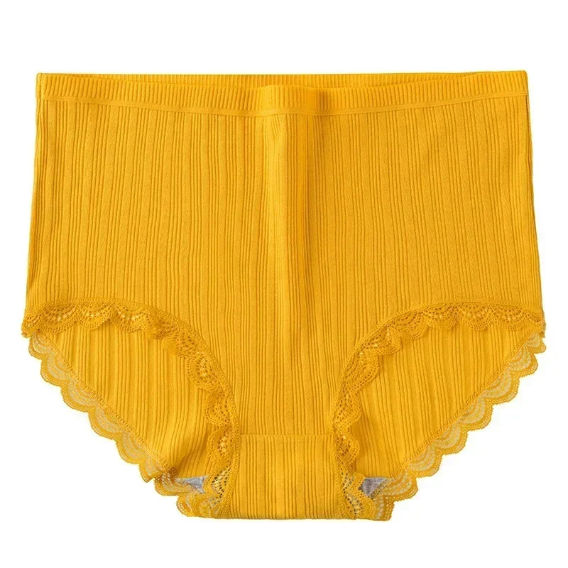 Lace Brief Panties High Waist Hip Lift Comfort Underwear Women Cotton Crotch