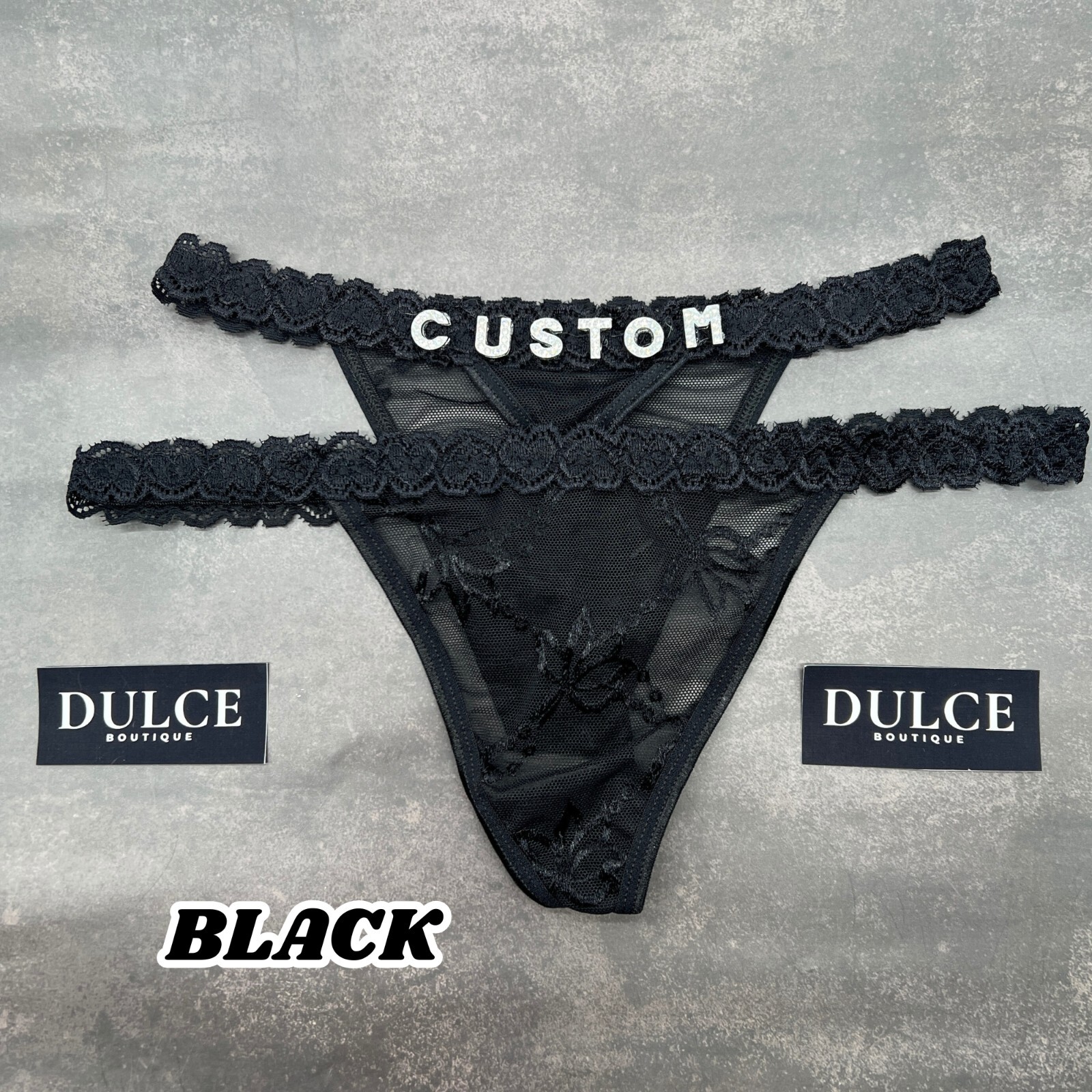 Personalised Thong Custom Thong with Rhinestone Letters