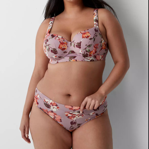 Lane Bryant Cacique Plus 18/20 Comfort Bliss Thong Panty Lavender Floral*