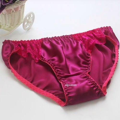 3 Pairs/lot Womens 100% Silk Sexy Panties Bikinis Underwear Knickers High-cut