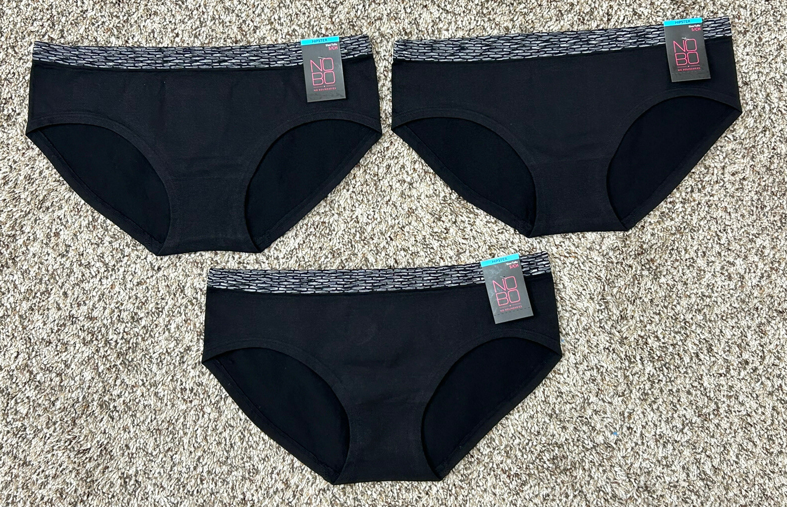 New NOBO No Boundaries Seamless Hipster Panties 3-PACK SMALL (E23)
