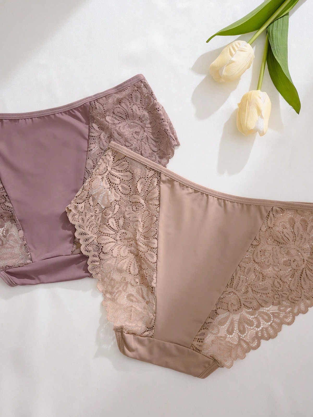 5 pack ladies lace patchwork briefs with comfortable fit cheap24