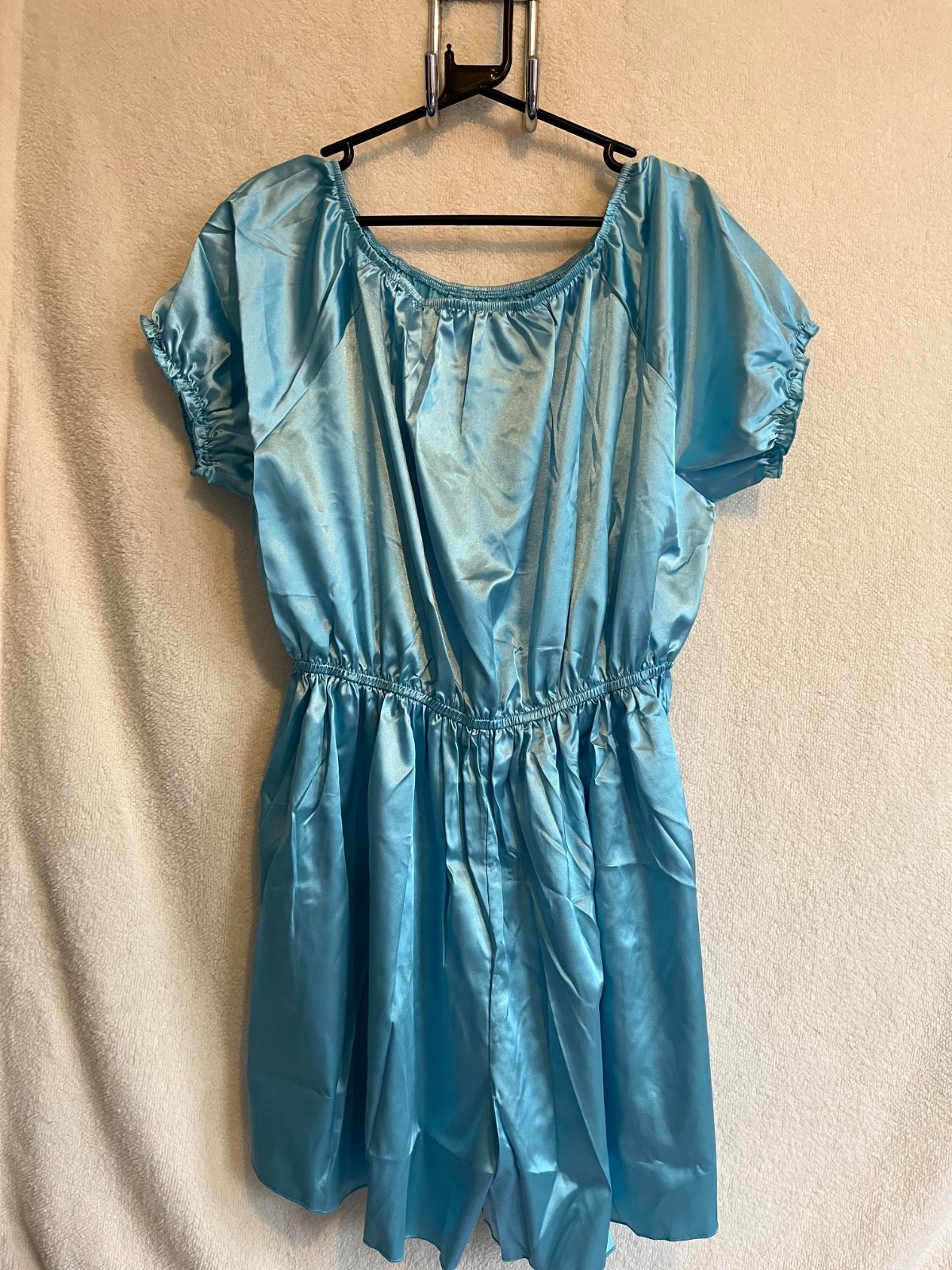 Soft Satin One Piece Romper Teddy Baby Doll Sissy CD TV Waist 36” – 52”