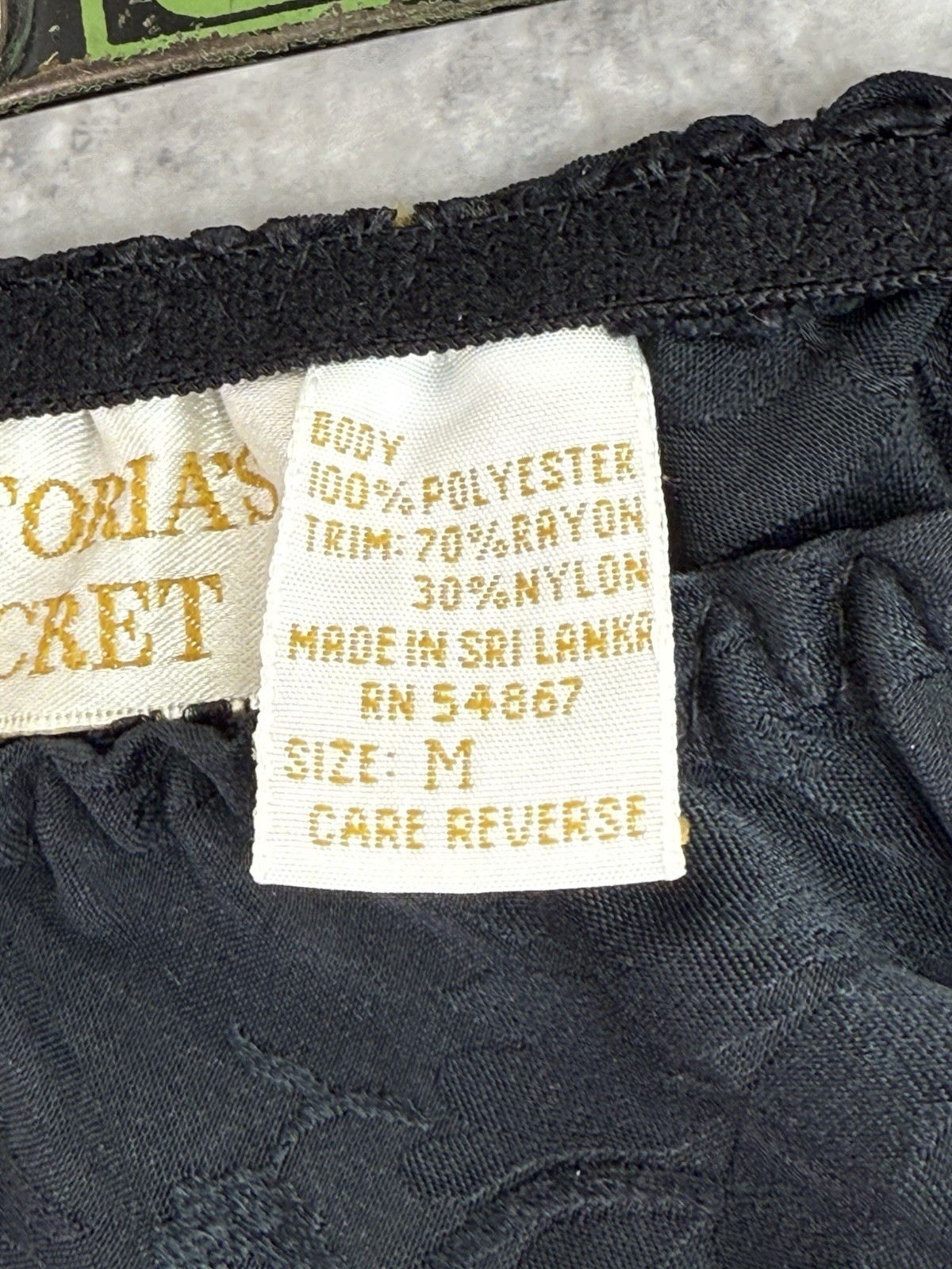 Vtg Victorias Secret Ruffle Flutter Hi Cut Black Bikini 90s Gold Label Medium