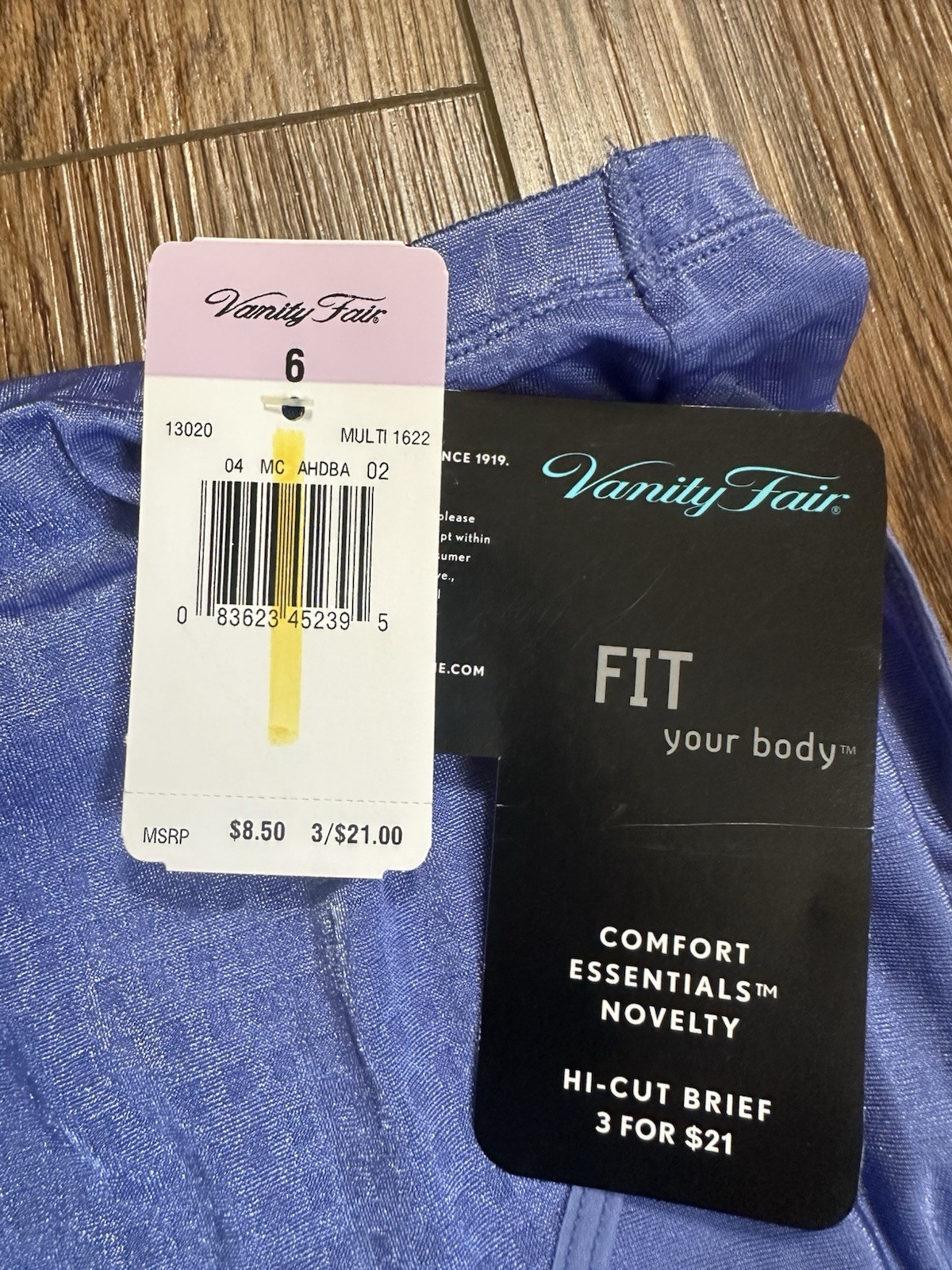 DEADSTOCK RARE! NWT Vanity Fair Comfort Essentials Novelty Hi-Cut 13020 Size 6
