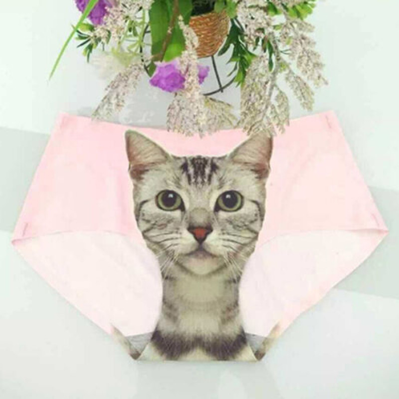 Funny Cartoon Pussycat Panties Briefs Anti Emptied Cat Meow Star Cat Pant KT-NN