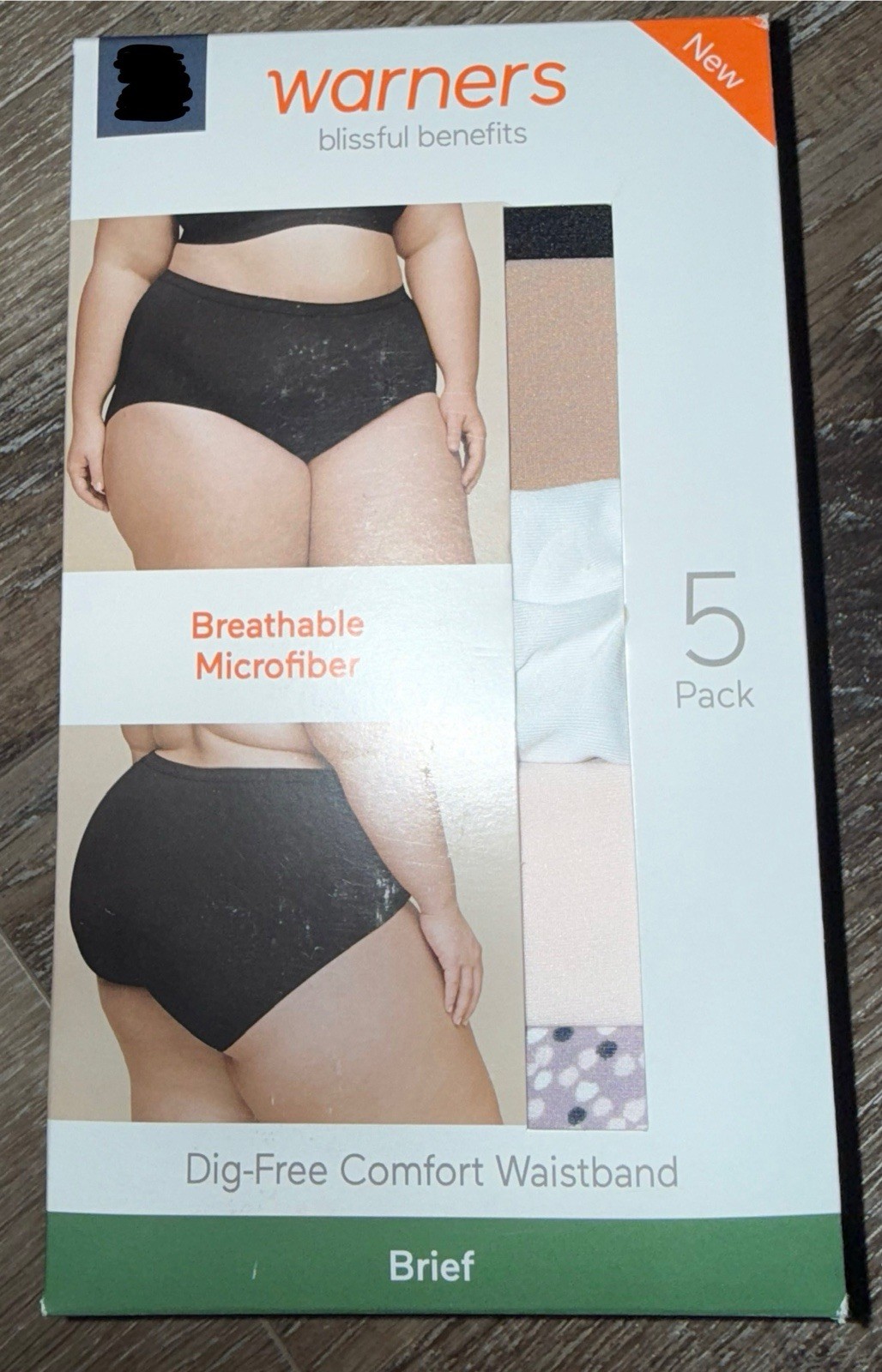 Warners ~ Womens Brief Underwear Panties Polyester Blend 5-Pair ~ XL (16/18)