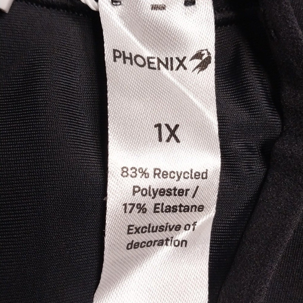 Phoenix NWT Malibu Angled Cheeky Bikini Size 1X Black UV Protection