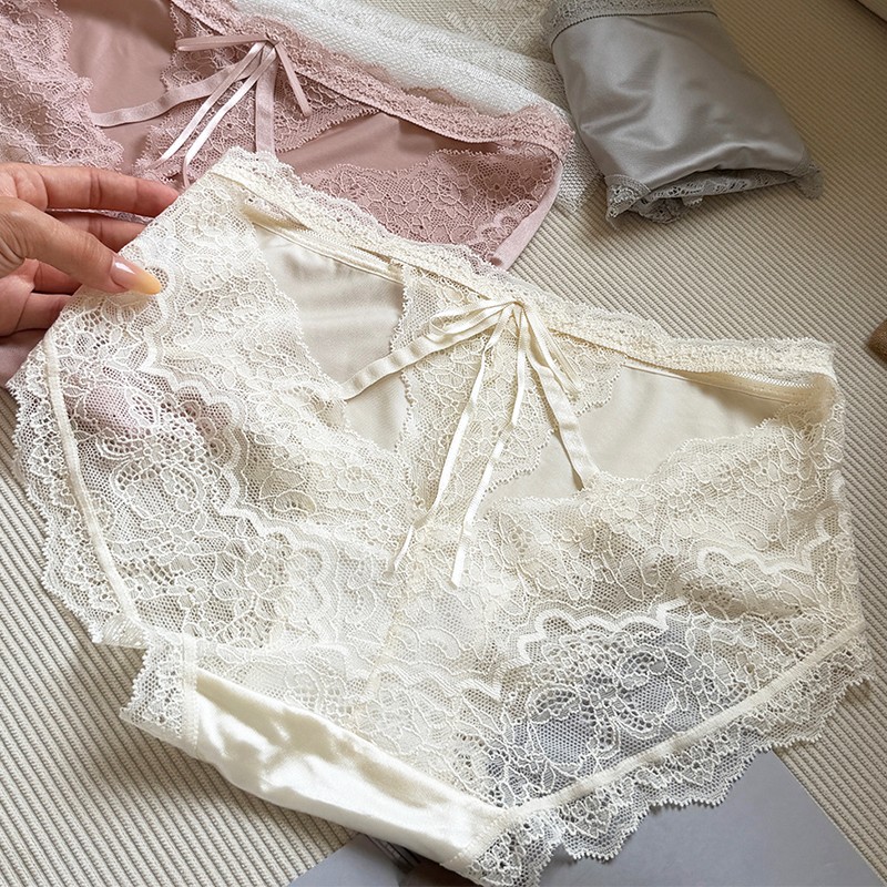 4 Pack Lot Sexy Womens Lace Satin Panties Underwear Ladies Lingerie French Brief