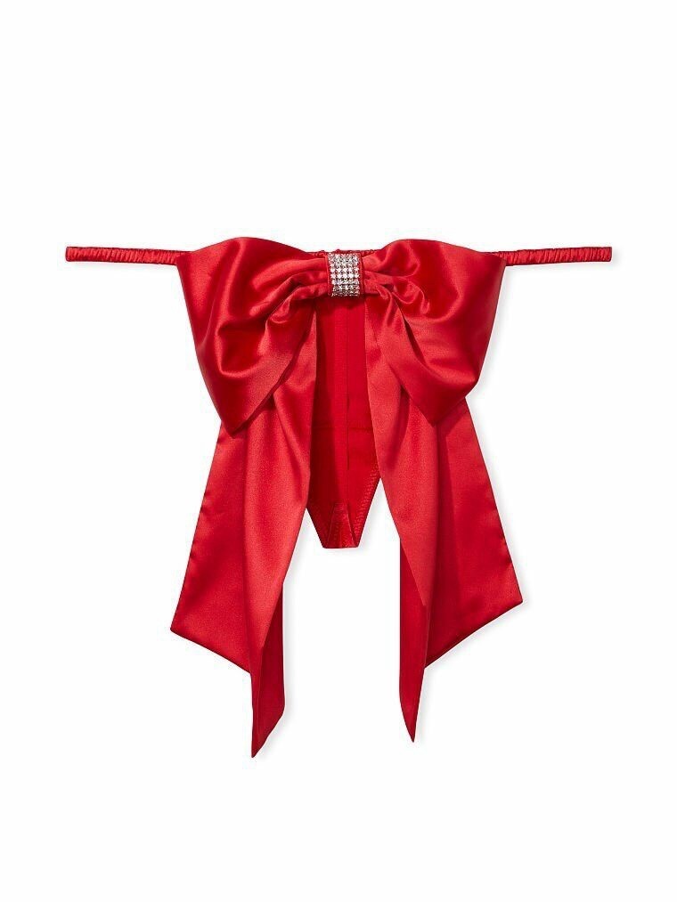 VICTORIA’S SECRET DREAM ANGELS Bow Back V-String Thong Panty Small Nwot Red
