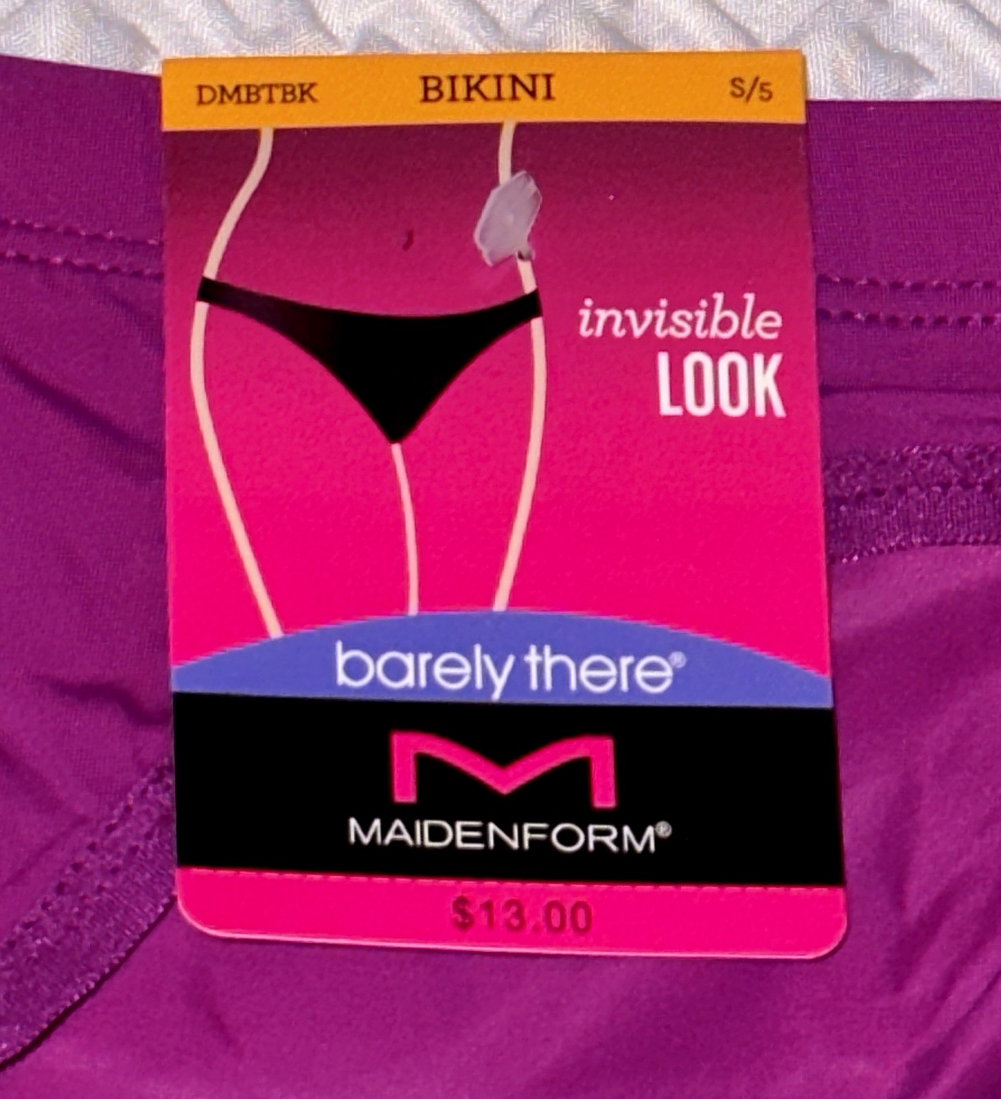 MAIDENFORM Barely There Invisible Look Razzle Purple Bikini Panty Women S M L XL