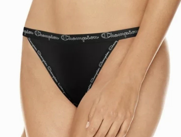 CHAMPION Sleek Microfiber 3 Pack Black String Bikini Panty NEW Womens Sz 2XL 9