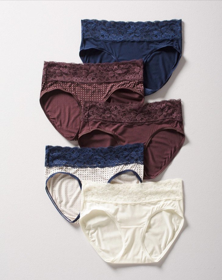 Soma Embraceable Signature Lace Hipster S Lot of 5 Chic Dot Variety Pack