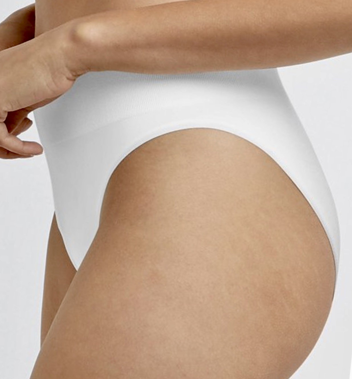 MAIDENFORM M Seamless White High Leg Bikini Panty Womens Sz M 6 L 7 2XL 9