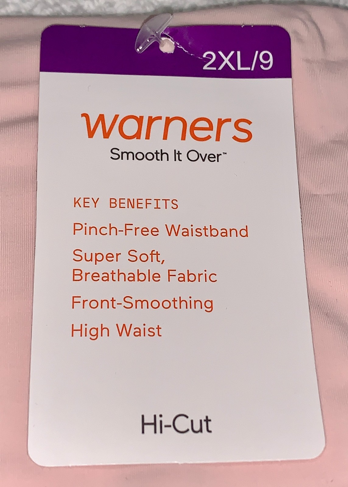 WARNERS Smooth It Over Modern Hi Cut Blush Pink Panty Womens Sz S 5 2XL 9
