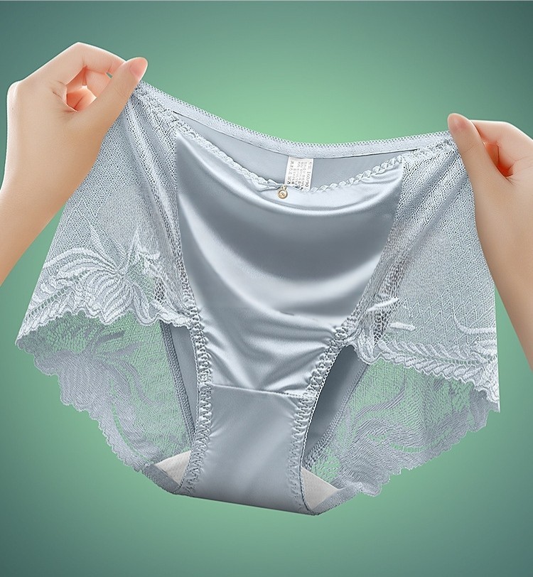 3 Pack Lace Satin Seamless Panties Tummy Control Butt Lift Bikini Sheer Silk
