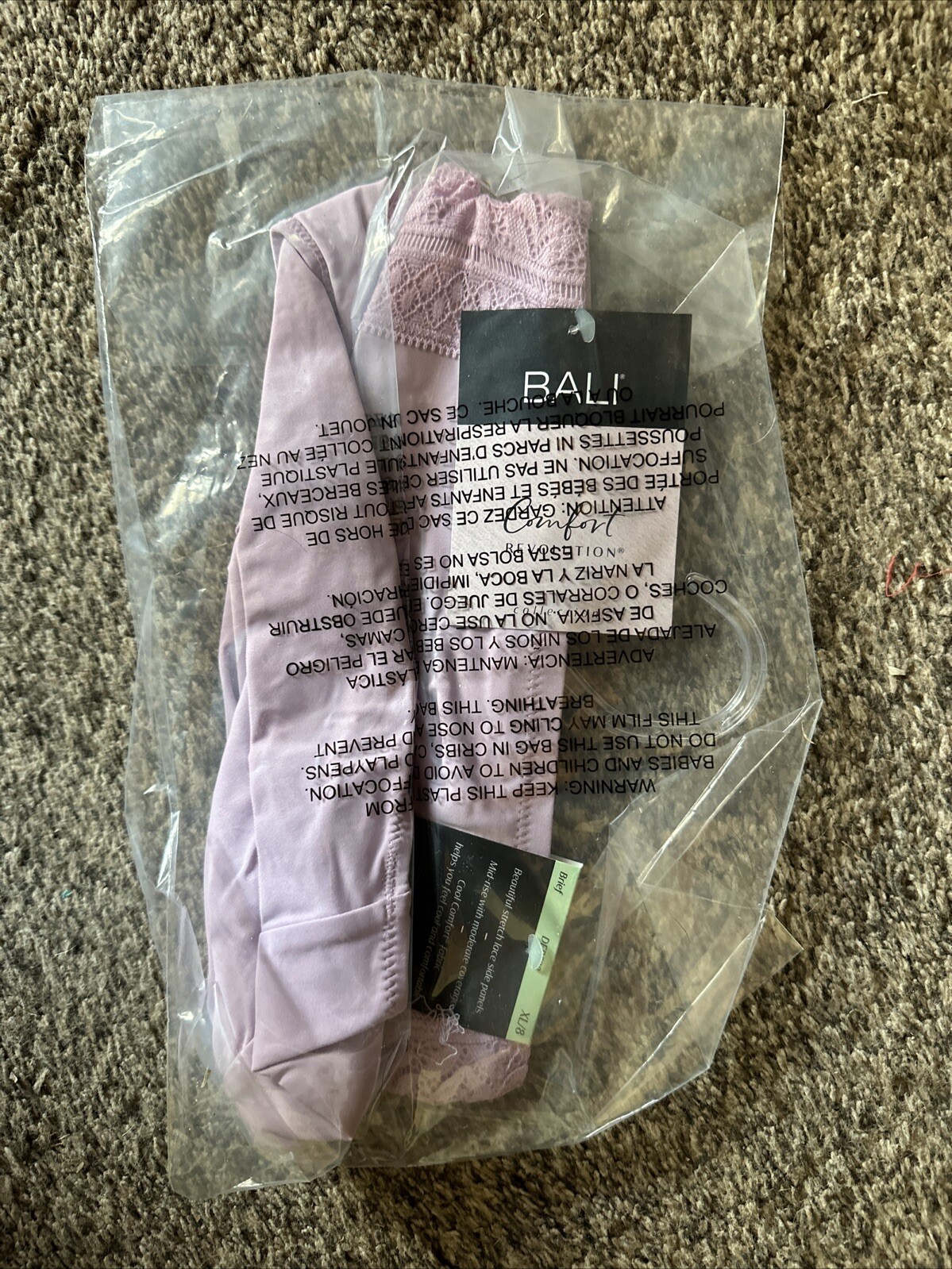 Bali Comfort Revolution Seamless Cooling Brief Panties Dfb598 XL/8
