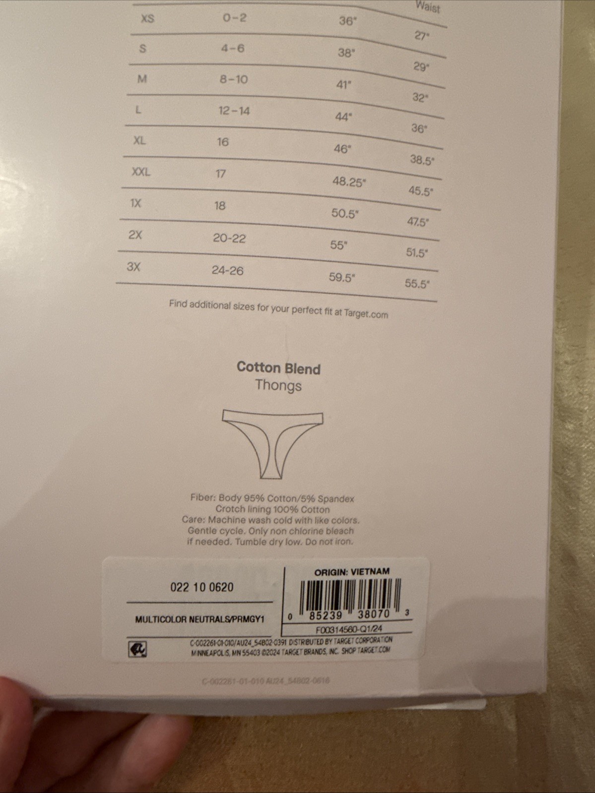 NEW 6 Pack Auden Cotton Blend Thong Panties Colors Shown Size Medium (8-10)