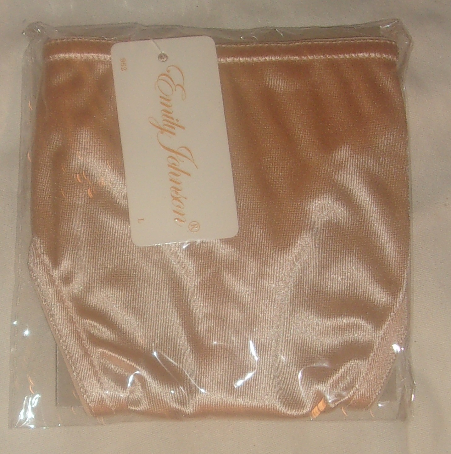 EMILY JOHNSON PEACH THONG PANTIES SIZE LARGE NEW W TAG HARD TO FIND HOT SEXY