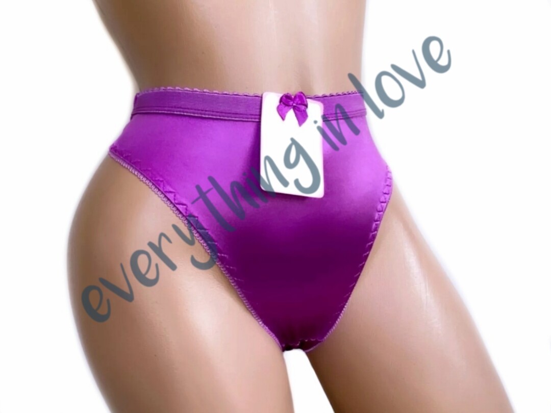 Women High Cut Full Coverage Comfort Satin Shiny Bikini Panty Underwear