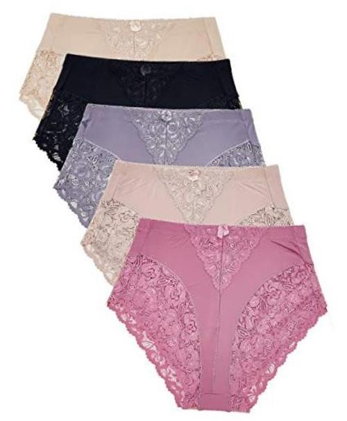 5 Pack Plus Size Underwear Women Light 4X-Large Plus 5 Pack (Assorted Color)