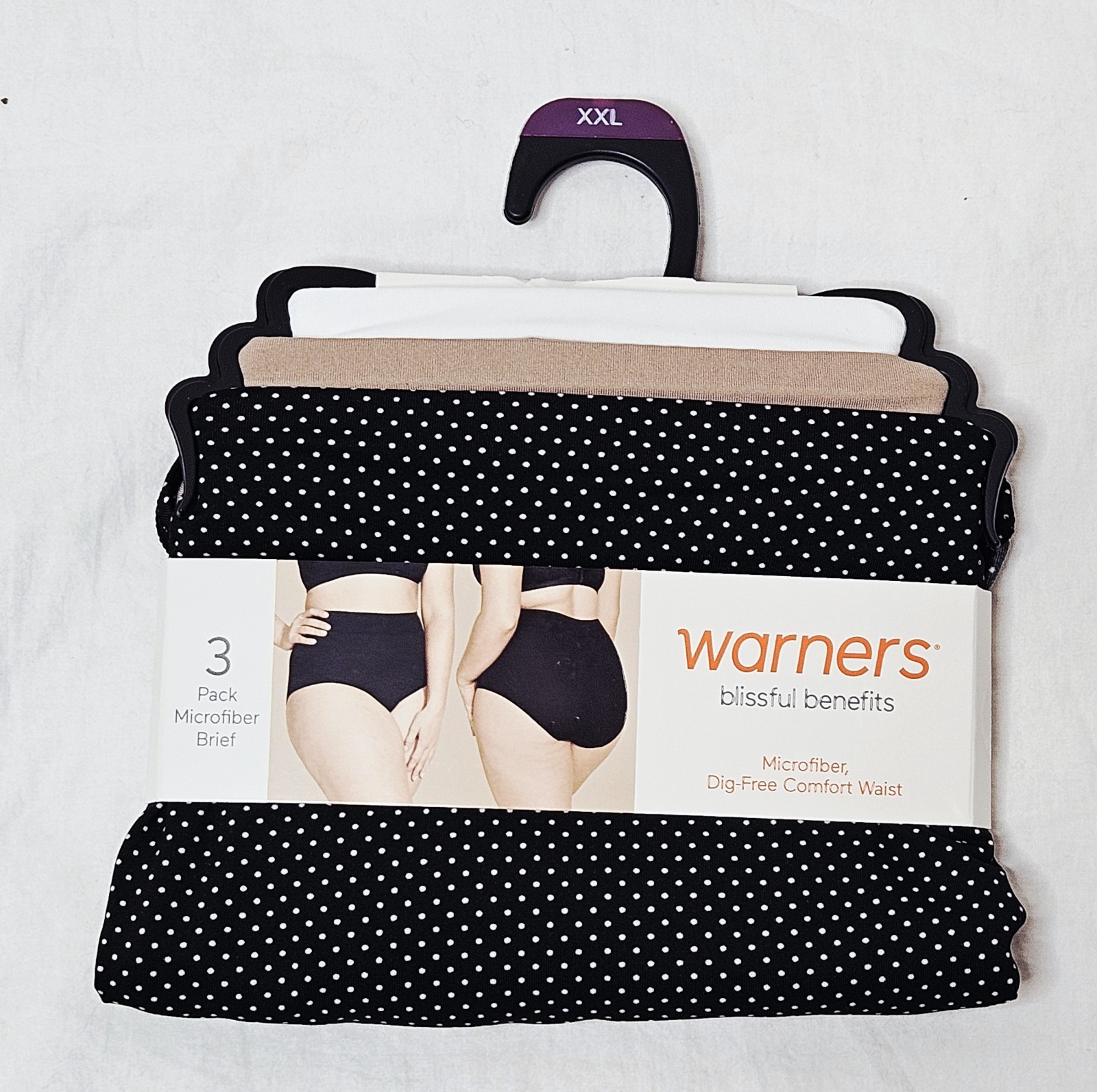 Warners Blissful Benefits Microfiber Brief 3 Pack Choose Large 2XL or 3XL