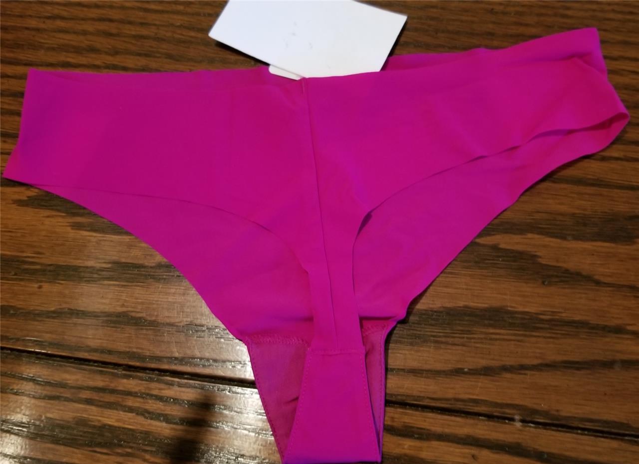 NWT CALVIN KLEIN NYLON SPANDEX MICROFIBER THONG PANTIES D3428 RF2 MAGENTA L
