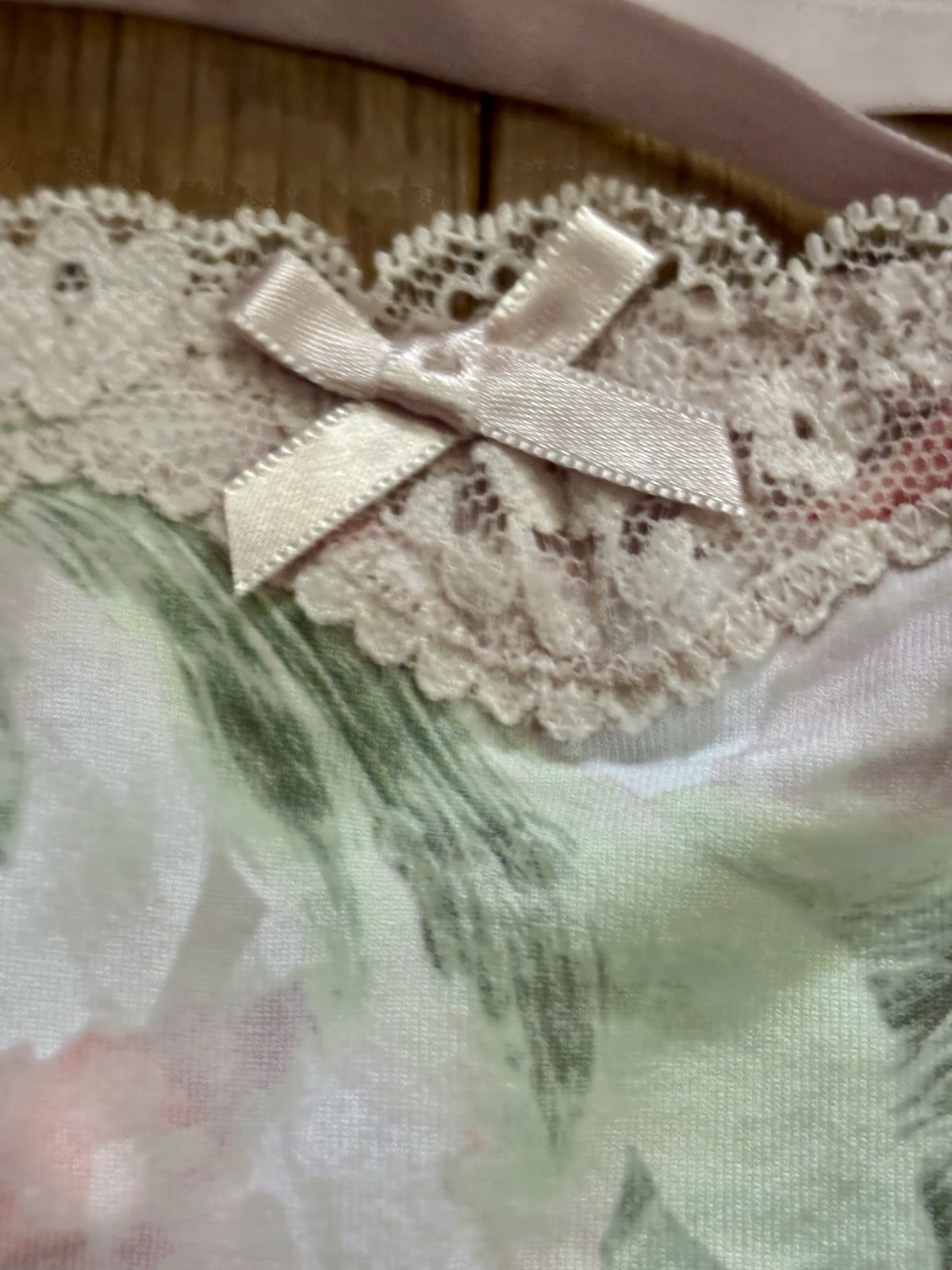 Plus Size 14/16 Lane Bryant Cacique Lace Trim Full Brief Panty Cream Dusty Blush