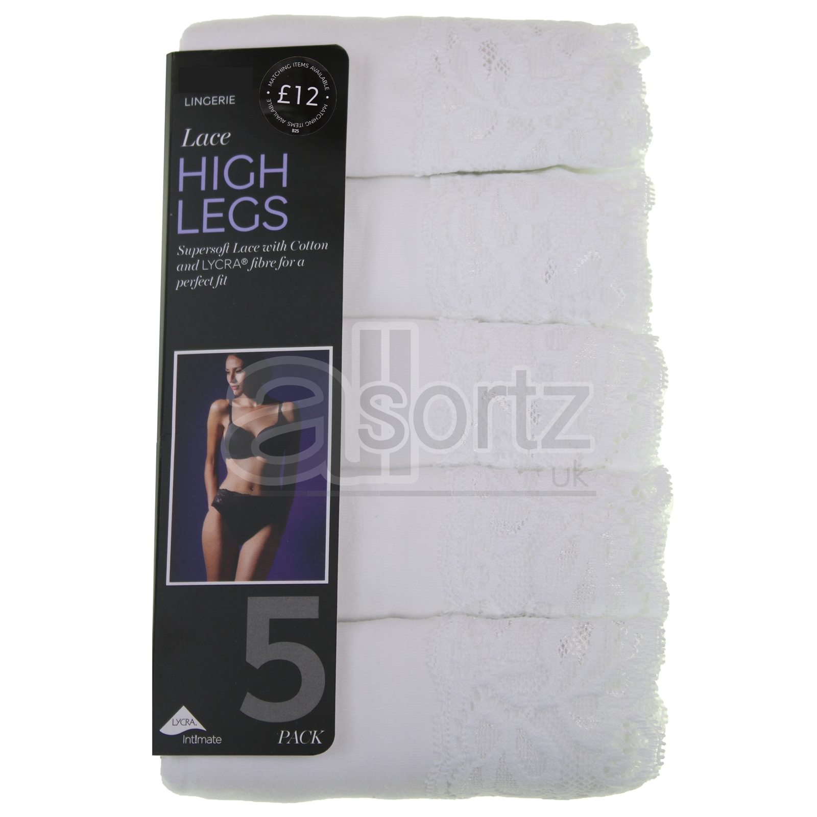 Ladies Top Uk Store Briefs Knickers 5 Pack High Leg Cotton Lycra M S L XL Multi