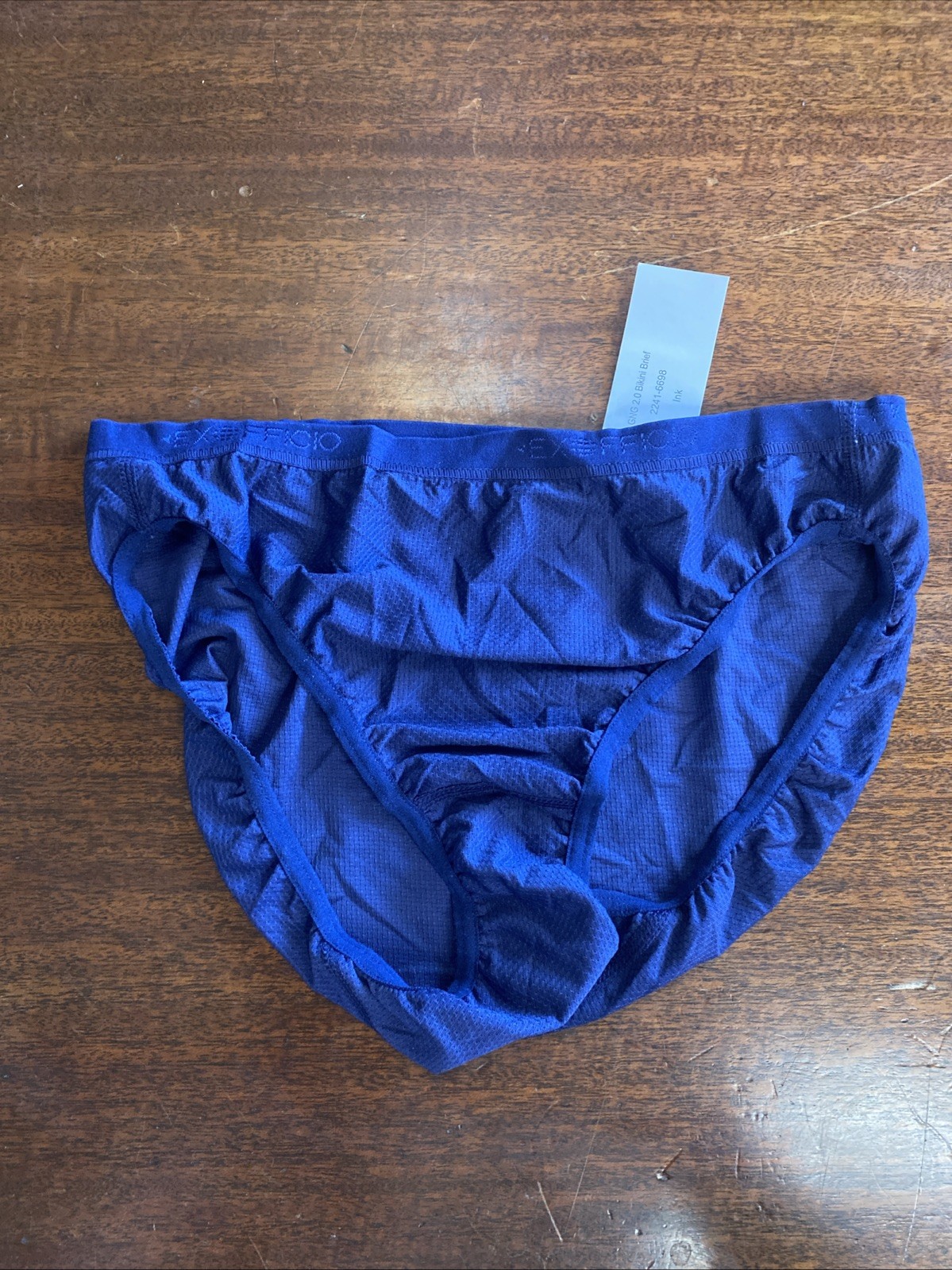 New ExOfficio Womens Give -N-Go Bikini Brief Navy Blue Underwear Panties XS