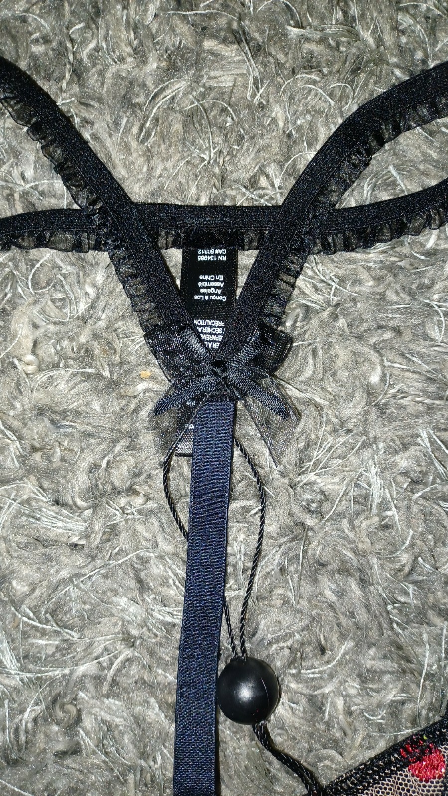 New VS/love for lemons embroidered strappy v string xxs glitter cherries