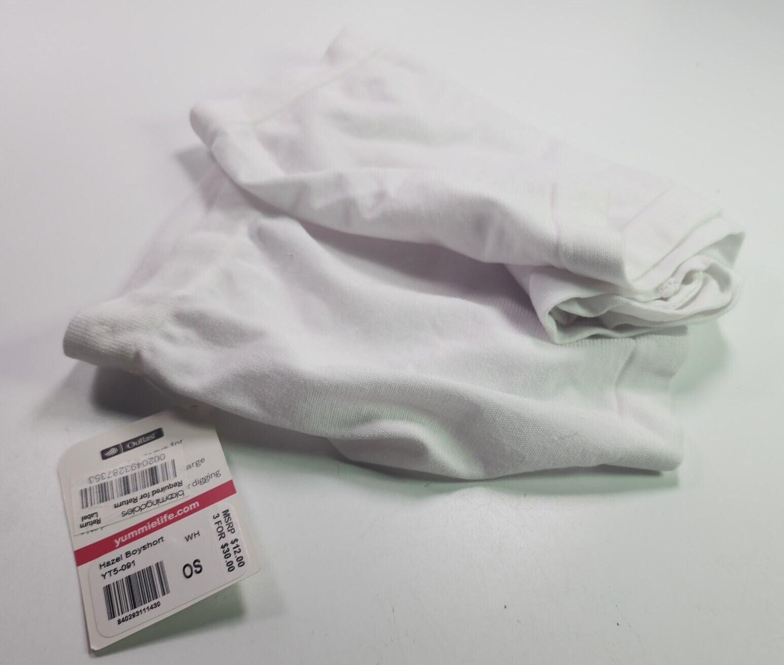 Yummie Women’s Hazel Boyshort Comfortably Fit One Size White