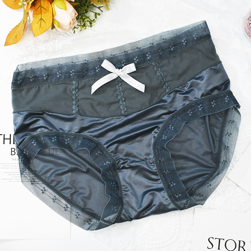 5packs Lot Sexy Womens Sheer Satin Panties Full Briefs Lady Underwear Lingeries