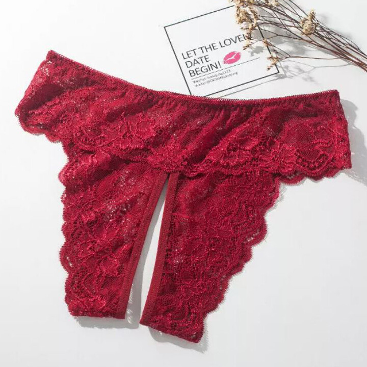 Plus Size Womens Lace Crotchles Panties Thongs G-string Lingeries Sexy Underwear