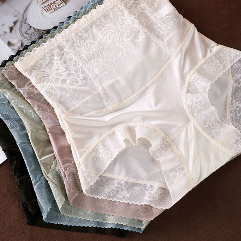 5 Pcs Lot Womens Satin Panties Sexy High Waist Sheer Briefs Underwear Lingeries