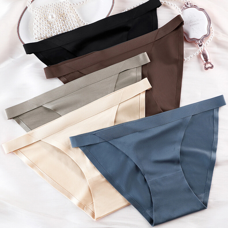 5packs Lot Ladies Womens Sexy Panties Bikinis Brief Ice Silky Underwear Intimate
