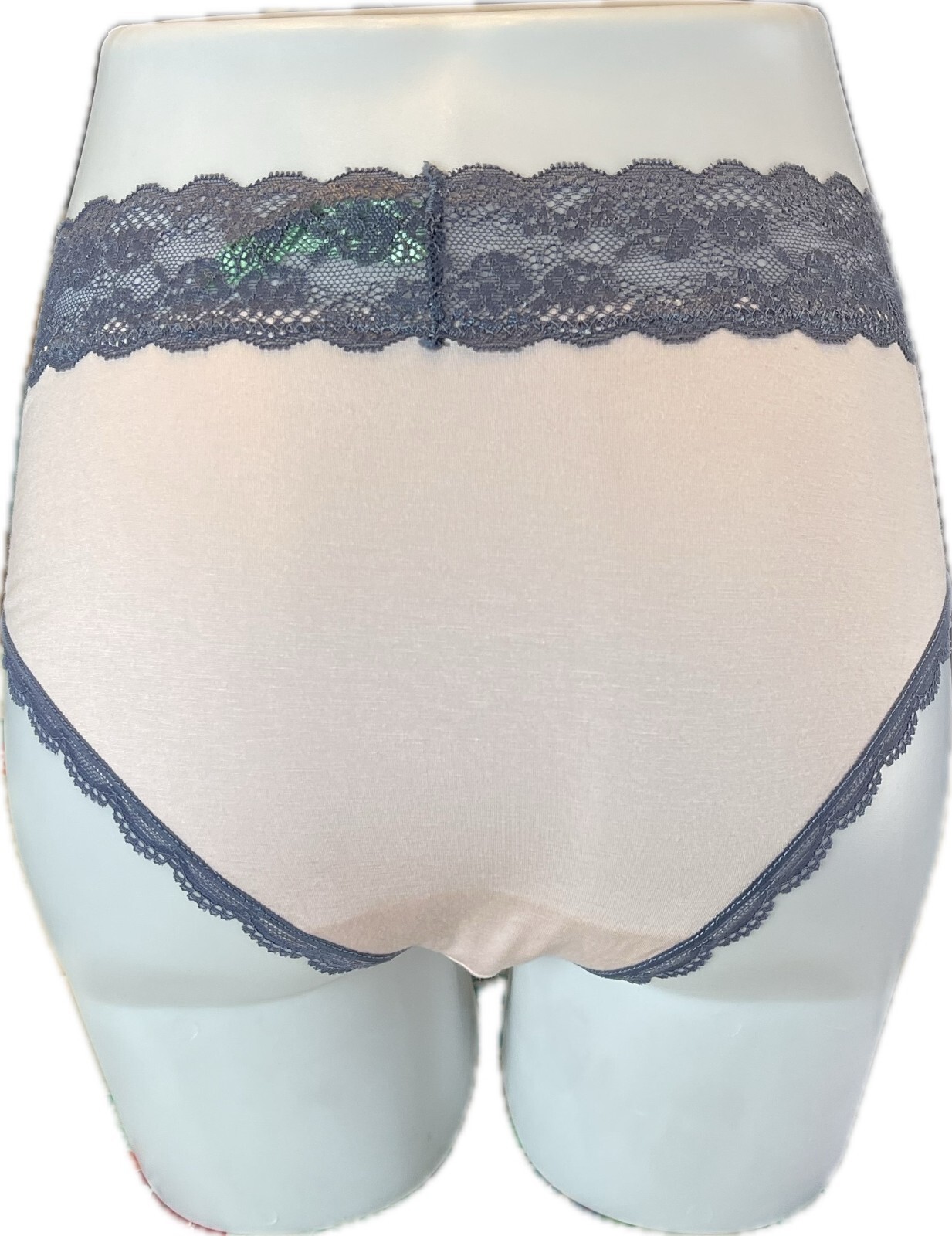 Honeydew Intimates XL Blue-Black Floral Pink Lace Waistband Thong Panties-2 Pk