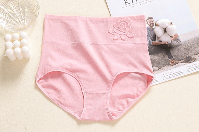 Women Embossing Postpartum Knickers High Waist abdomen in Plus Size Panties