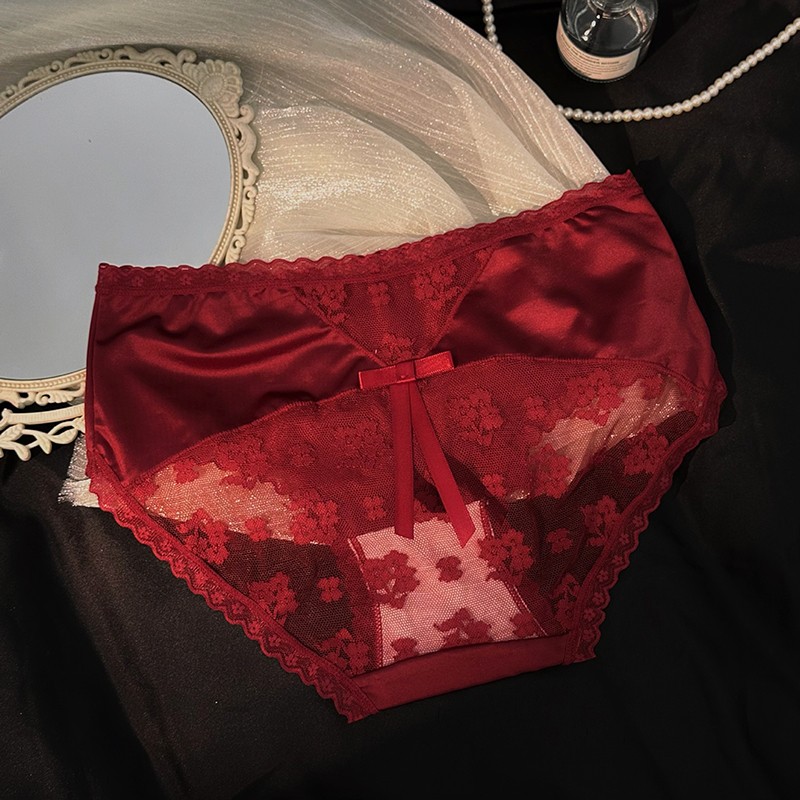 5 Pack Lot Sexy Womens Lace Satin Panties Underwear Sheer French Brief Lingeries