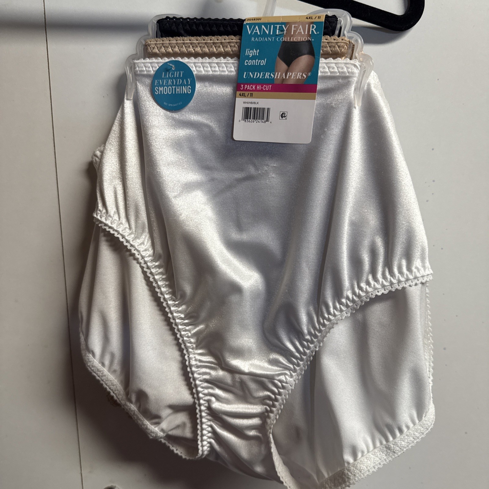 4XL/11 Vanity Fair Radiant UNDERSHAPERS Hi-Cut 3-Pk White/Beige/ Black NWT