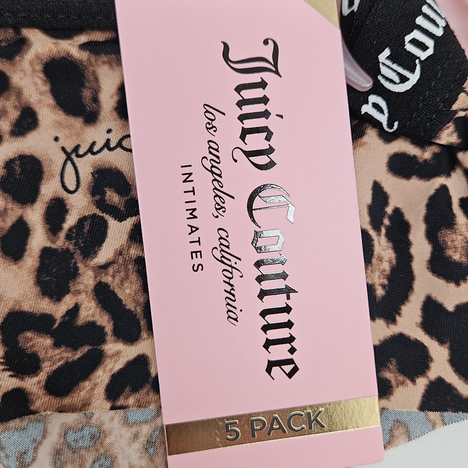 5 Pack JUICY COUTURE Women’s M L XL No Panty Lines Logo Panties Black Pink Beige