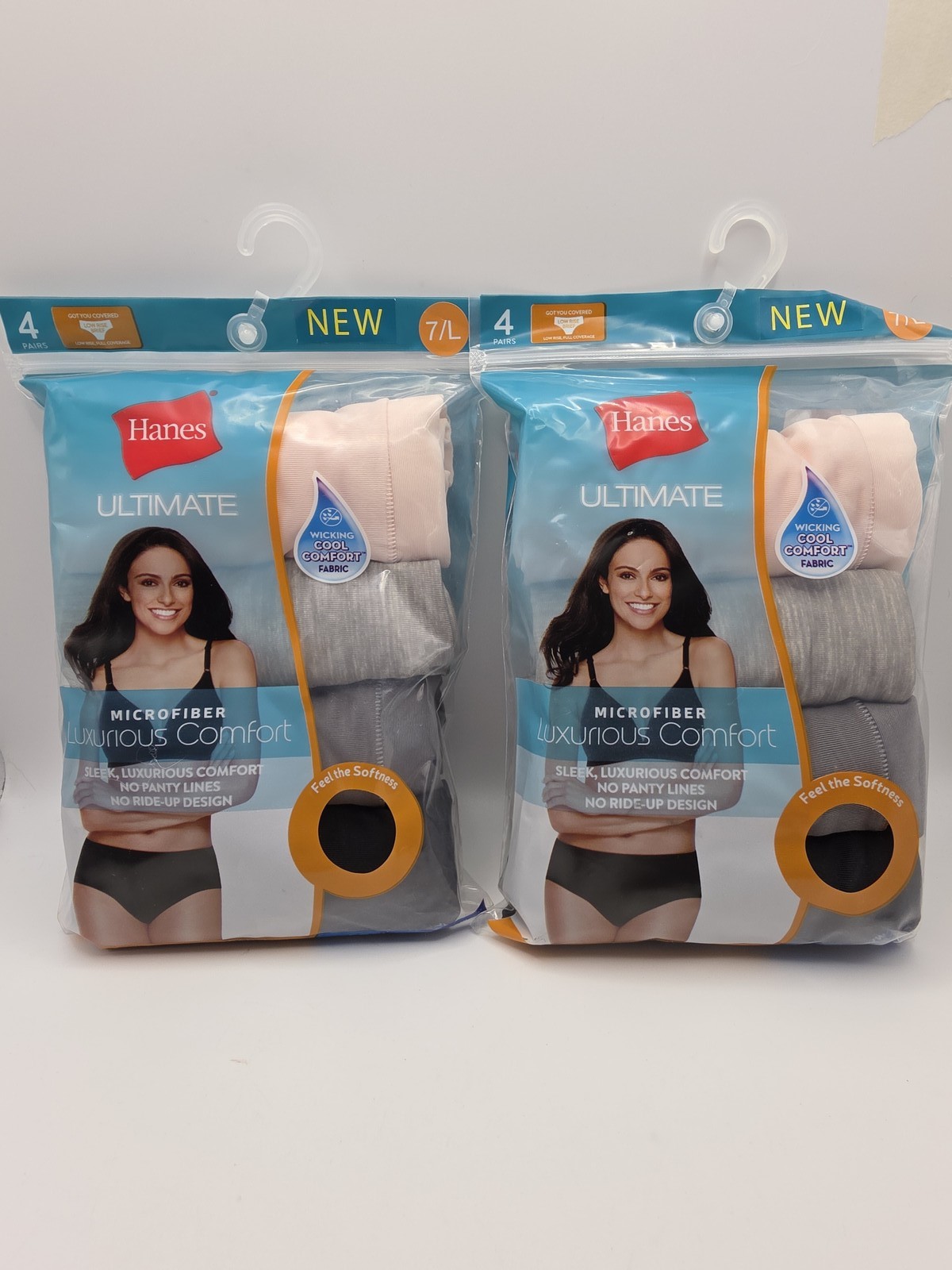 Hanes Ultimate Women’s Microfiber Low Rise Brief Panties 4-Pack 2 pk Size 7/L
