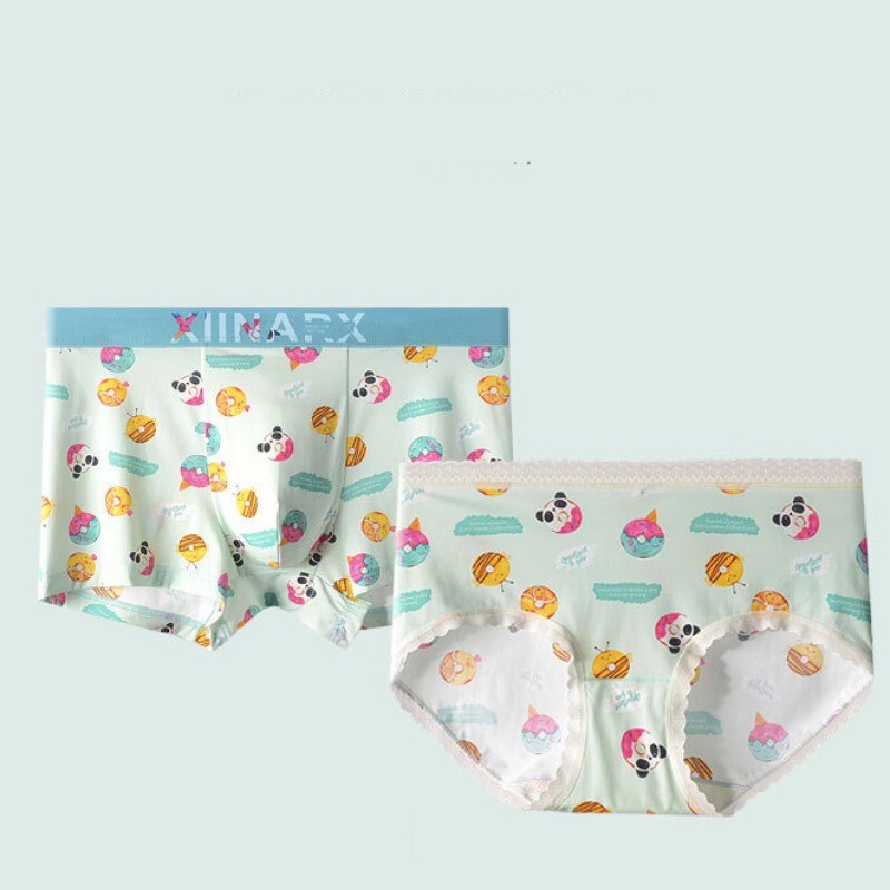 Couples Underwear Ice Silk Cartoon Cute Summer Cool Antibacterial Breathable