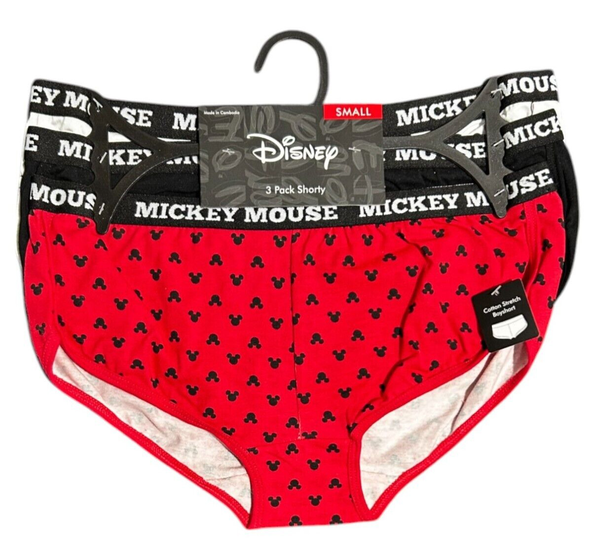 Mickey Mouse 3 Pack Boyshort S
