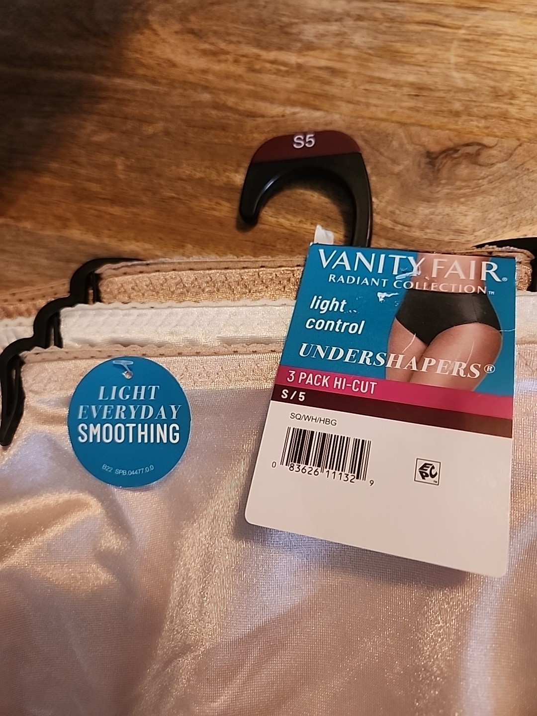 New~VANITY FAIR Radiant 3-Pack Hi-Cut Light Control Panties Sz. S/5 Nude White
