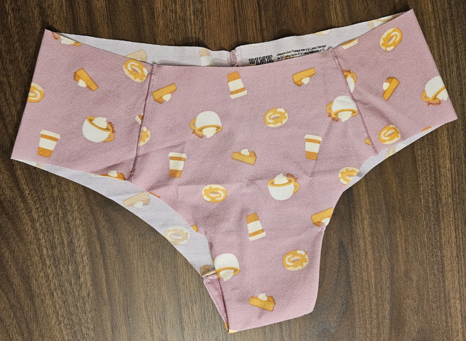 Size Medium Cheekster PINK by Victoria’s Secret Coffee Donut Pumpkin Pie New