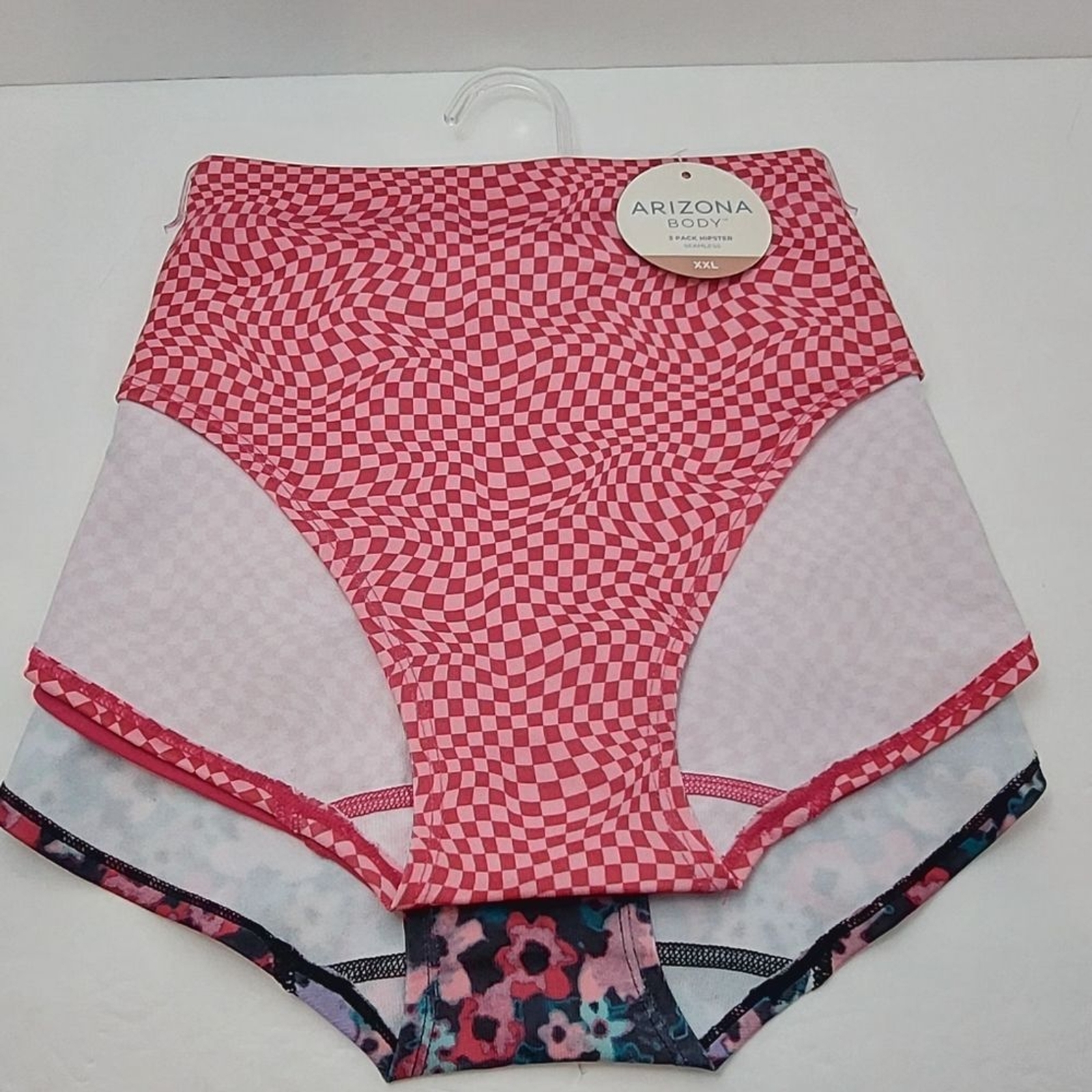 Arizona Body 3 Pack Hipster Panty Women’s Size XXL Panties Pink Floral